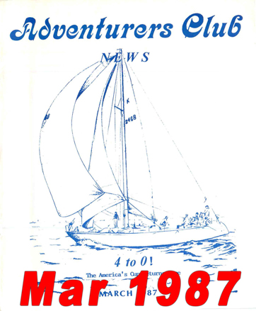 March 1987 Adventurers Club News Cover